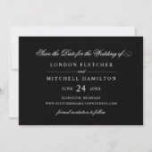 Klassieke Elegant Black en White Wedding Save The Date (Voorkant)