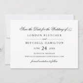 Klassieke Elegant Black en White Wedding Save The Date (Voorkant)