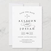 Klassieke Elegant Black en White Wedding Save The Date (Voorkant)
