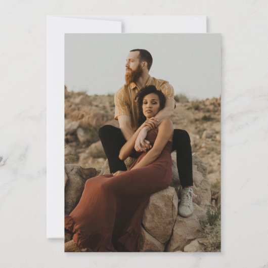 Klassieke Elegant Black en White Wedding Save The Date (Achterkant)