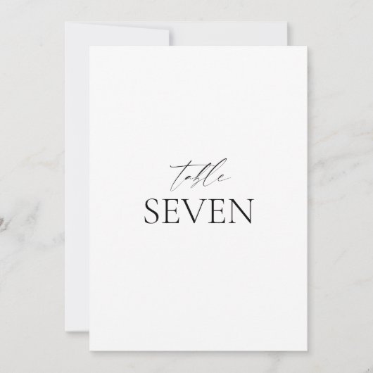 Klassieke Elegant Black White Wedding Table Kaart (Voorkant)
