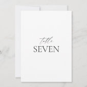 Klassieke Elegant Black White Wedding Table Kaart (Achterkant)