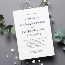 Klassieke Elegant Blue White Timeless Formal Weddi