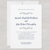 Klassieke Elegant Blue White Timeless Formal Weddi Kaart