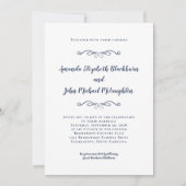 Klassieke Elegant Blue White Timeless Formal Weddi Kaart (Voorkant)