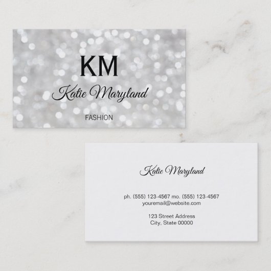 Klassieke Elegant Bokeh Glitter Glamor Visitekaartje (Voorkant / Achterkant)