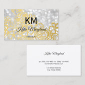 Klassieke Elegant Bokeh Gold Foil Floral Visitekaartje (Voorkant / Achterkant)