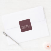 Klassieke Elegant Burgundy Custom Weddennames Vierkante Sticker (Envelop)