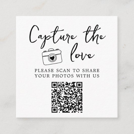 Klassieke Elegant Capture The Love QR Code Informatiekaartje (Voorkant)
