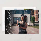 Klassieke Elegant de Uitnodiging van het Afstudere (Voorkant / Achterkant)