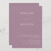Klassieke Elegant Dusty Paars Script Wedding Kaart (Voorkant / Achterkant)