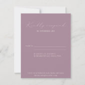 Klassieke Elegant Dusty Paars Script Wedding RSVP Kaartje (Voorkant)