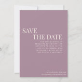Klassieke Elegant Dusty Paarse Typography Wedding Save The Date (Voorkant)
