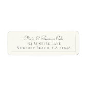 Klassieke Elegant Faux Ingegraveerd Ecru Wedding R Etiket (Voorkant)