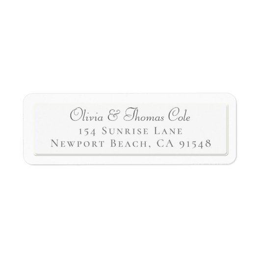 Klassieke Elegant Faux met reliëf Wit bruiloft Ret Etiket (Voorkant)