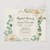 Klassieke Elegant Floral Bridal Shower Briefkaart (Voorkant)