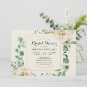 Klassieke Elegant Floral Bridal Shower Kaart (Staand voorkant)