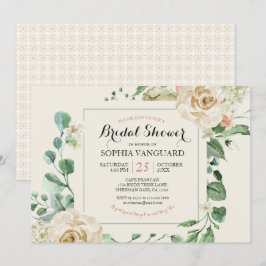 Klassieke Elegant Floral Bridal Shower Kaart