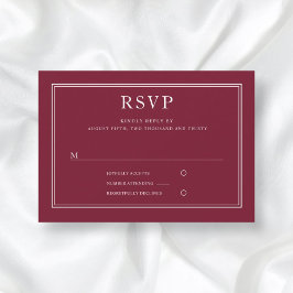 Klassieke Elegant Formal Burgundy Red Wedding RSVP
