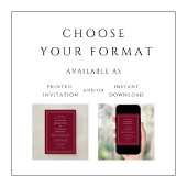 Klassieke Elegant Formele Burgundy Red Wedding Kaart