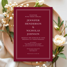 Klassieke Elegant Formele Burgundy Red Wedding