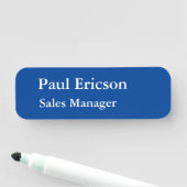 Klassieke elegant gewoon professioneel diepblauw naamplaatje (In situ)