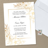 Klassieke Elegant Gold Floral Islamic Muslim Weduw Kaart