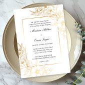 Klassieke Elegant Gold Floral Islamic Muslim Weduw Kaart