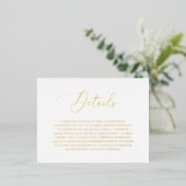 Klassieke Elegant Gold Foil bruiloft Enclosure Car Folie Uitnodiging Briefkaart (Staand Voorkant)