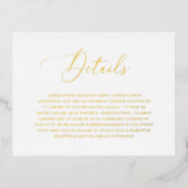 Klassieke Elegant Gold Foil bruiloft Enclosure Car Folie Uitnodiging Briefkaart (Voorkant)