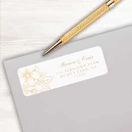 Klassieke Elegant Gold Gilded Floral Return Addres Etiket