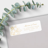 Klassieke Elegant Gold Gilded Floral Return Addres Etiket