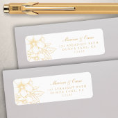 Klassieke Elegant Gold Gilded Floral Return Addres Etiket