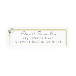 Klassieke Elegant Gold Lijst Lily Floral Wedding Etiket