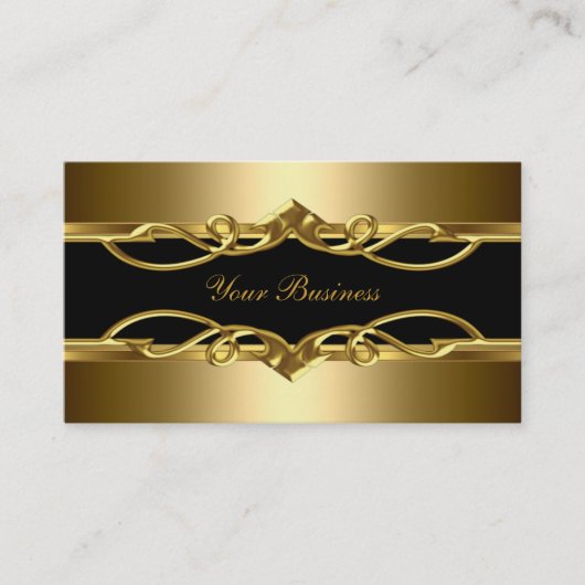 Klassieke Elegant  Gold op Gold Black 2 Visitekaartje (Voorkant)