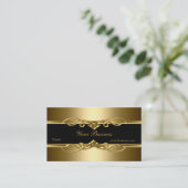 Klassieke Elegant  Gold op Gold Black Visitekaartje (Staand voorkant)