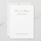 Klassieke Elegant Gold Photo Weddenschap Hartelijk Bedankkaart (Achterkant)