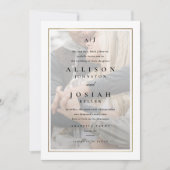 Klassieke Elegant Gold Photo Wedding Kaart (Voorkant)