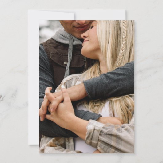 Klassieke Elegant Gold Photo Wedding Kaart (Achterkant)