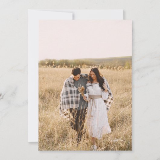 Klassieke Elegant Gold Photo Wedding Kaart (Achterkant)