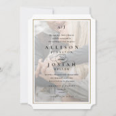 Klassieke Elegant Gold Photo Wedding Kaart (Voorkant)