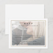 Klassieke Elegant Gold Photo Wedding RSVP Kaartje (Voorkant / Achterkant)