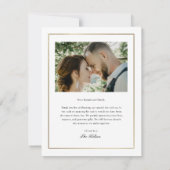 Klassieke Elegant Gold Weddenfoto Bedankkaart (Achterkant)