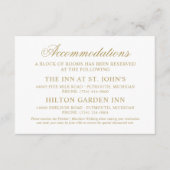 Klassieke Elegant Gold Wedding Accommodations Informatiekaartje (Voorkant)