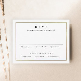 Klassieke Elegant Gold Wedding RSVP Kaartje