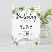 Klassieke Elegant Greenery Eucalyptus Birthday Par Kaart (Staand voorkant)
