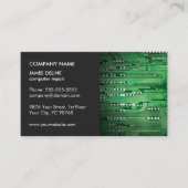 Klassieke Elegant Grey Green Circuit Computer Repa Visitekaartje (Voorkant)
