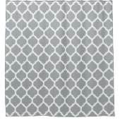 Klassieke Elegant Grey Moroccan Quatrefoil Pattern Douchegordijn (Voorkant)