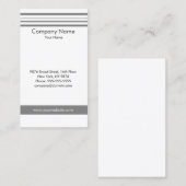 Klassieke Elegant Grey Stripes Consultant Visitekaartje (Voorkant / Achterkant)