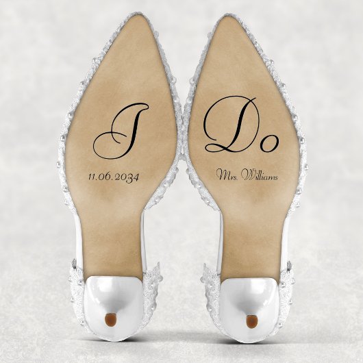 Klassieke Elegant Ik Doe Bruid Trouwschoenen Custo Sticker